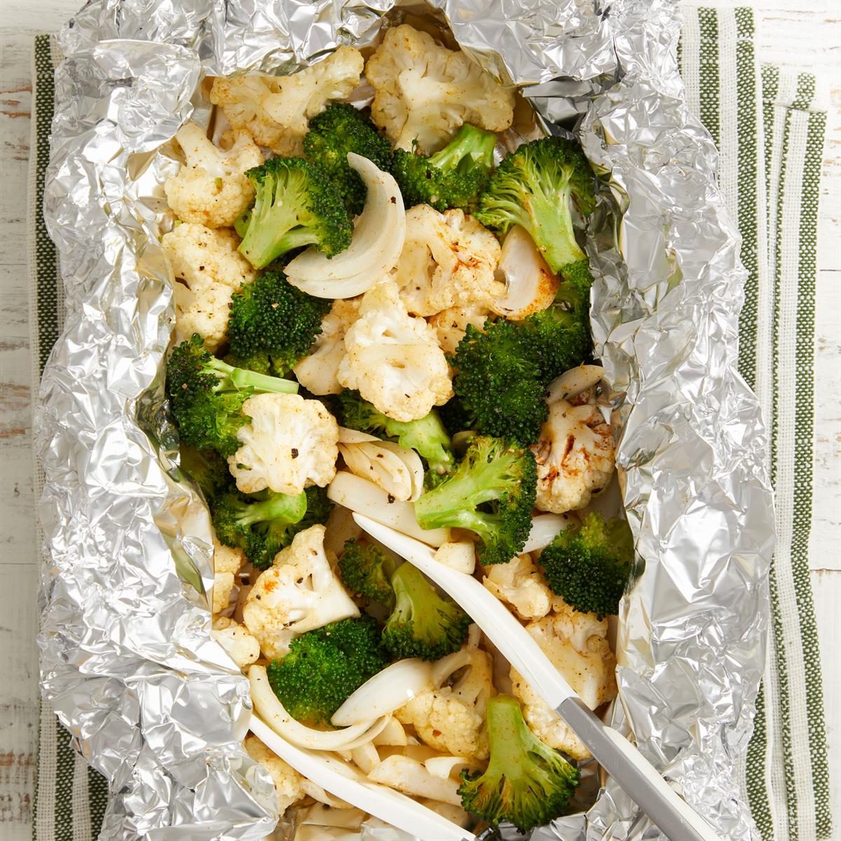 Grilled Broccoli & Cauliflower